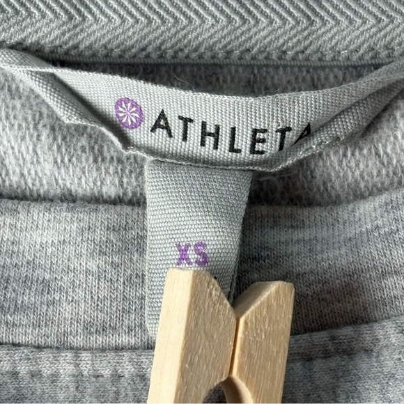 Athleta Salinas Sweatshirt Dress XS Heather Gray Mini Pullover Soft Stretch - Picture 8 of 10